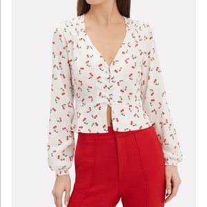 Intermix Silk Cherry Tie Blouse